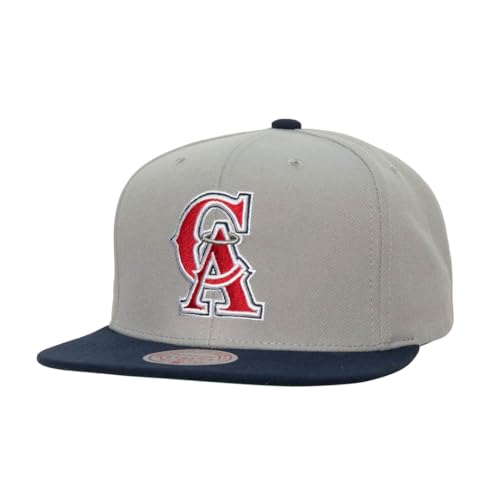 Mitchell & Ness Los Angeles Angels Cooperstown MLB Away Snapback Hat Cap, Gray