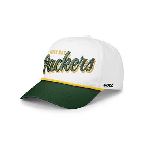 FOCO Green Bay Packers NFL Monty Script Marquee RF Cap - White/Forrest