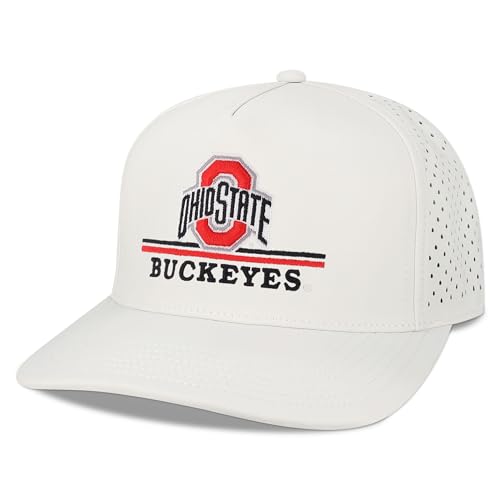 Legacy NCAA Officially Licensed Baseball Hat, Ohio State Buckeyes, Lightweight Cap for Men & Women, Cut Above Adjustable (Cut), White, One Size Fits Most, Snapback Closure