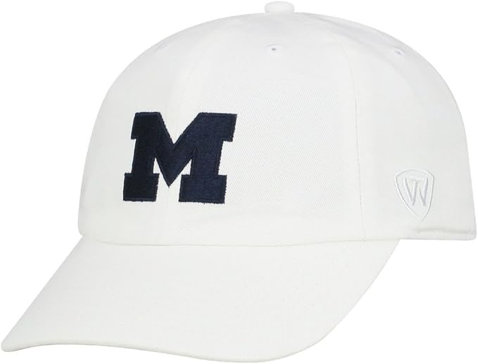 Michigan Collegiate Adjustable Hats (Adjustable Hat, Michigan M White)