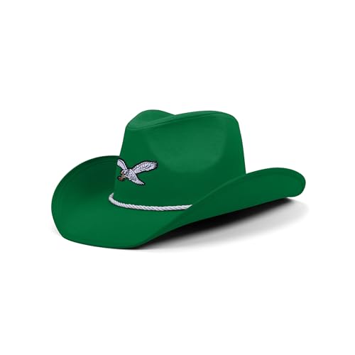 FOCO Philadelphia Eagles NFL Kelly Green Team Color Rhinestone Logo Cowboy Hat