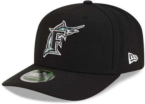 New Era Florida Marlins MLB Cooperstown Replica 9SEVENTY Baseball Adjustable Snapback Hat Black