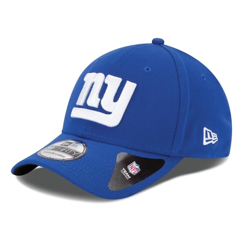 New Era Unisex-Adult NFL 39THIRTY Team Color Primary Primary Logo Stretch Fit Flex Football Cap Hat - New York Giants Blue - Small/Medium