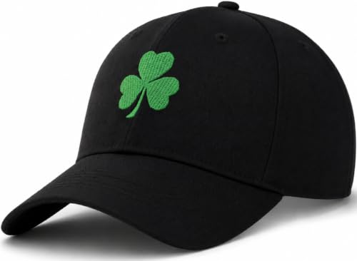 St Patricks Day Hat Irish Shamrock Hat Embroidered Lucky Clover Trucker Cap Men Women Snapback Baseball Cap Ideal Gifts Black