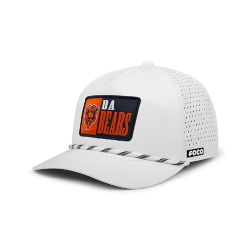 FOCO Chicago Bears NFL Slogan Patch Poly Pro Marquee RF Cap White