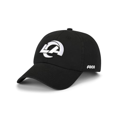 FOCO Los Angeles Rams NFL Black & White Casual Cap - Black