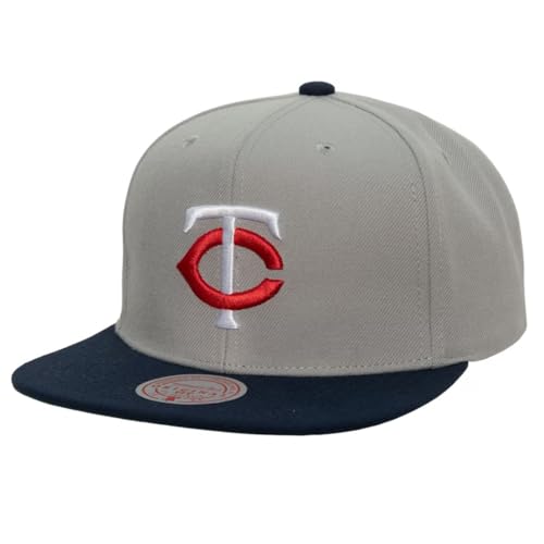 Mitchell & Ness Minnesota Twins Cooperstown MLB Away Snapback Hat Cap, Gray