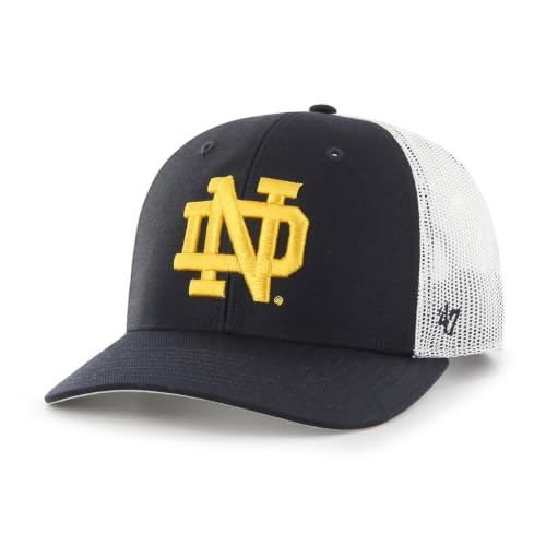 47 NCAA Unisex-Adult Trucker Mesh Adjustable Snapback Hat Cap One Size (US, Alpha, One Size, Notre Dame Fighting Irish - Navy)