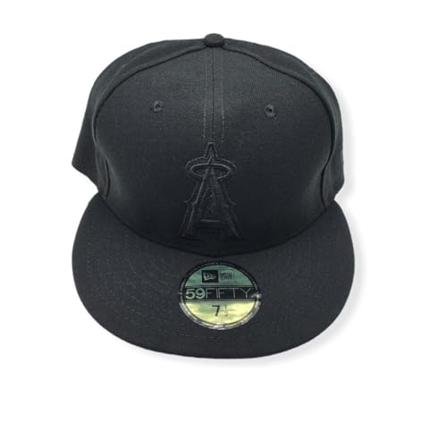 New Era 59Fifty Hat MLB Basic Anaheim Angels Black Fitted Baseball Cap (7 1/2)