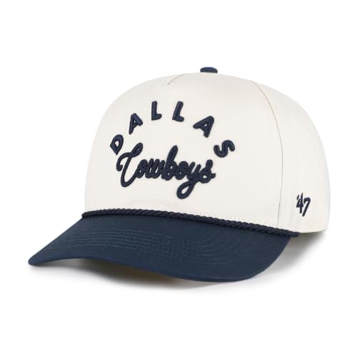 47 Women's Natural/Navy Dallas Cowboys Rope Script Hitch Adjustable Hat