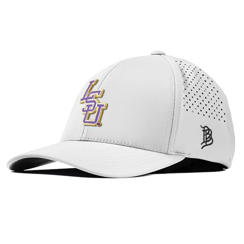 Branded Bills Officially Licensed x LSU Tigers White Curved Performance Baseball Purple PVC