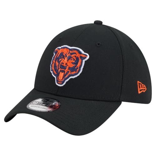 New Era Men's Black Chicago Bears Core Team 39THIRTY Flex Hat