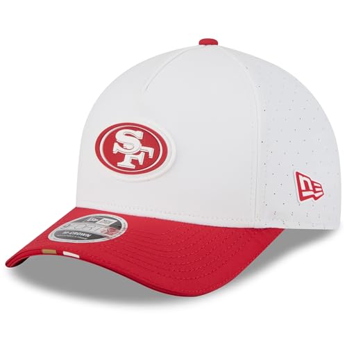 New Era Youth White/Scarlet San Francisco 49ers 2025 NFL Training Camp A-Frame 9FORTY Adjustable Hat
