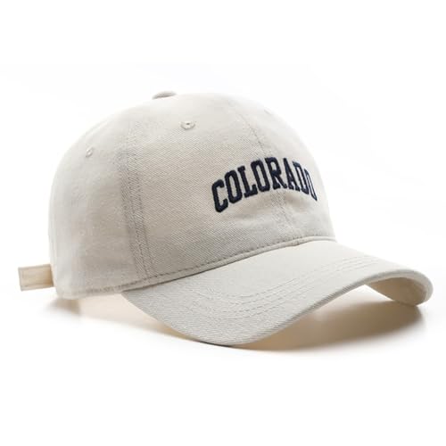 Colorado Hat Unisex Solid Color Baseball Cap Sun Hat for Men and Women (Beige)