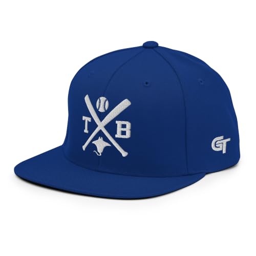 Tampa Bay Baseball Bats Retro TB Snapback Hat Baseball Cap Royal Blue