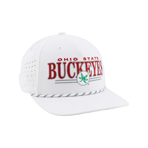Ohio State Buckeyes NCAA Officially Licensed Rope Hat Snapback Performance Regalia White