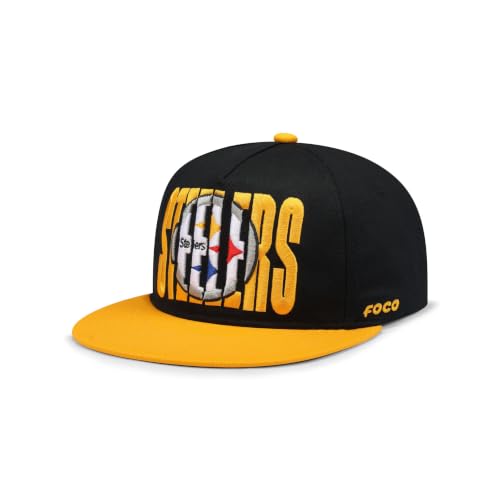 FOCO Pittsburgh Steelers NFL Cut Logo Primetime RF Cap Black