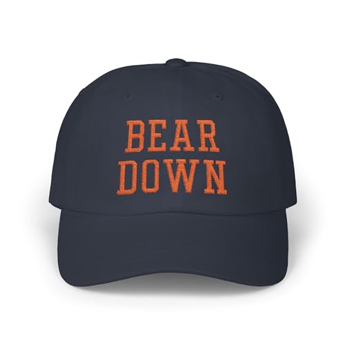 Bear Down Hat - Vintage Embroidered Chicago Fan Hat for Men and Women Navy