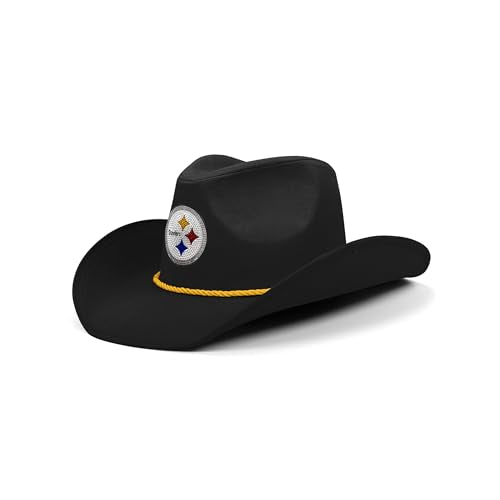 FOCO Pittsburgh Steelers NFL Black Rhinestone Logo Cowboy Hat
