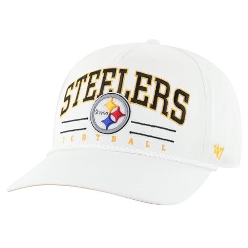 47 Men's White Pittsburgh Steelers Roscoe Hitch Rope Adjustable Hat