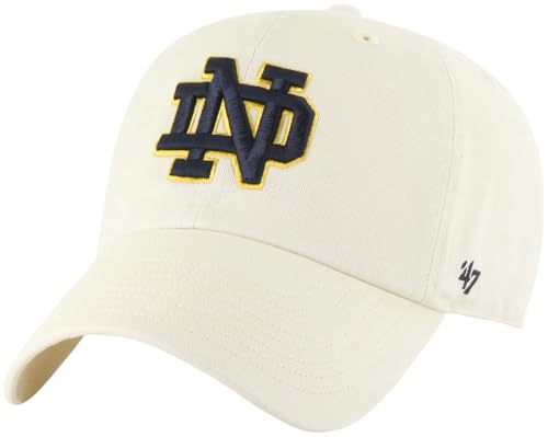 Campus Hats Zephyr White 100 Percentage Cotton Unstructured Scholarship Adjustable Hat/Cap - Notre Dame One Size