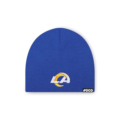 FOCO Los Angeles Rams NFL Basic Primary Logo Skull Beanie - Montego Team Color