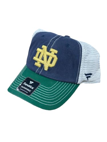 Fanatics Notre Dame Fighting Irish Navy Blue Trailway Trucker Snapback Adjustable Dad Hat