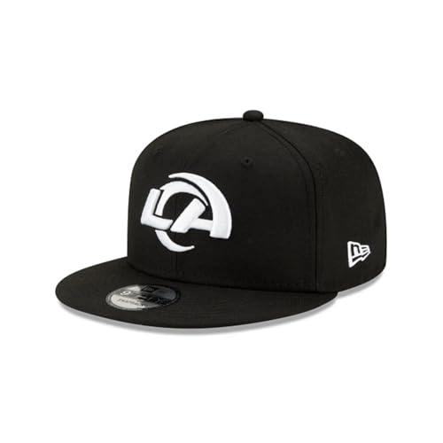 New Era NFL 9FIFTY Black/White Adjustable Snapback Hat Cap One Size Fits All (US, Alpha, One Size, Los Angeles Rams)