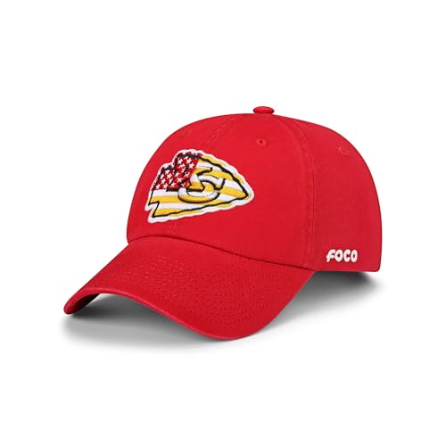 FOCO Kansas City Chiefs NFL Americana Primary Logo Casual Cap Team Color