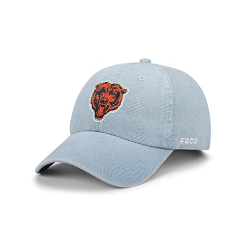 FOCO Chicago Bears NFL Rhinestone Logo Denim Casual Cap