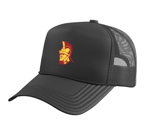 USC Hybrid Trojans Trucker Hat with Adjustable Mesh Back, Black