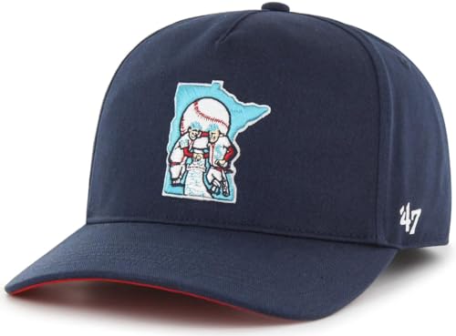 47 MLB Grand Slam Cooperstown Team Color Adjustable Snapback Structured Hat, Adult One Size Fits All - Minnesota Twins, Minnesota Twins Navy