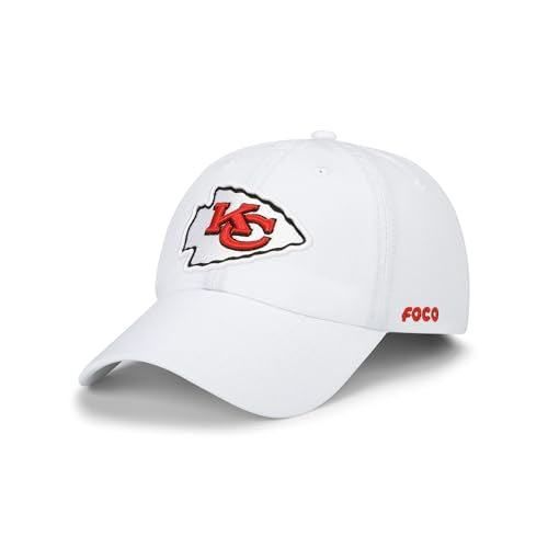 FOCO Kansas City Chiefs NFL Primary Logo Casual Cap - White