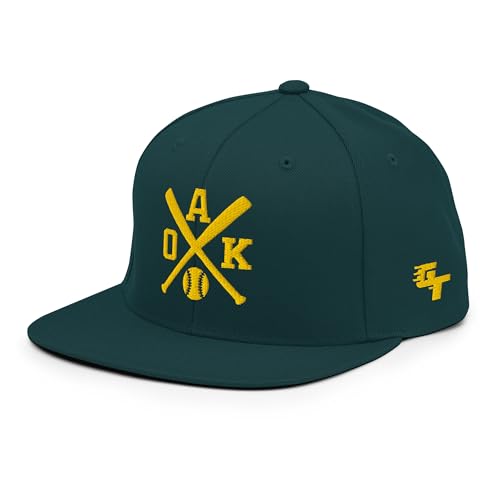 Generic Oakland Baseball Bats Retro Oak Snapback Hat Baseball Cap, Spruce