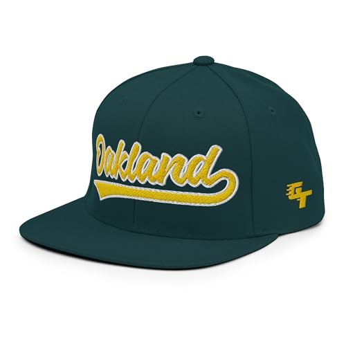 Retro Oakland Baseball Script Classic Oakland Snapback Hat Cap