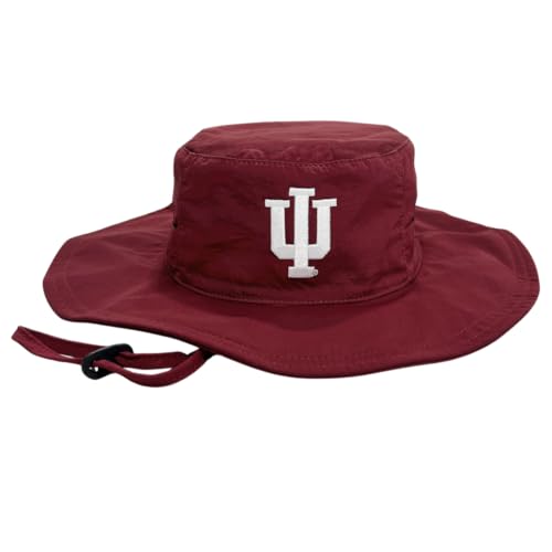 LogoFit NCAA Boonie Hat for Men - Officially Licensed College UPF Mens Sun Hat with Adjustable Sizing (Indiana) Crimson