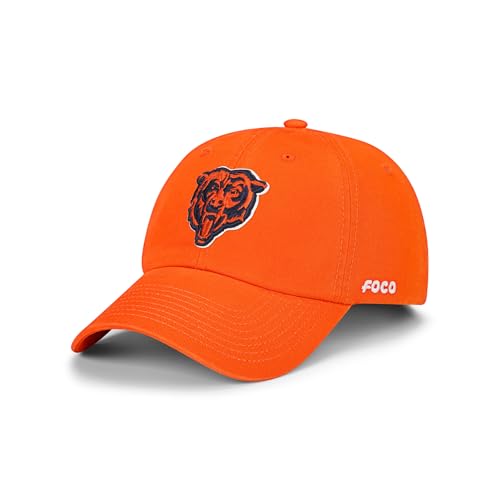 FOCO Chicago Bears NFL Primary Logo Casual Cap - Orange