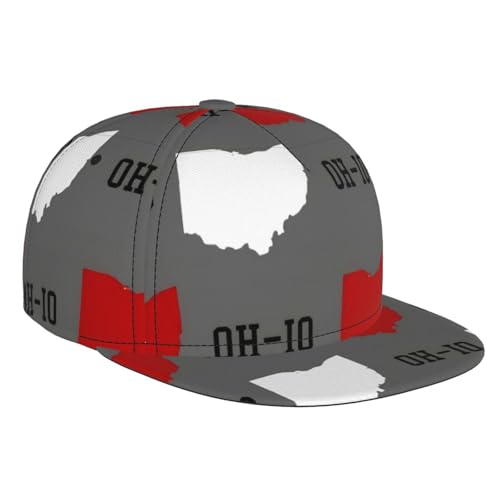 Ohio State Gray Baseball Cap for Men Women Classic Snapback Hat Hip Hop Style Flat Bill Brim Adjustable Visor Beach Trucker Hat