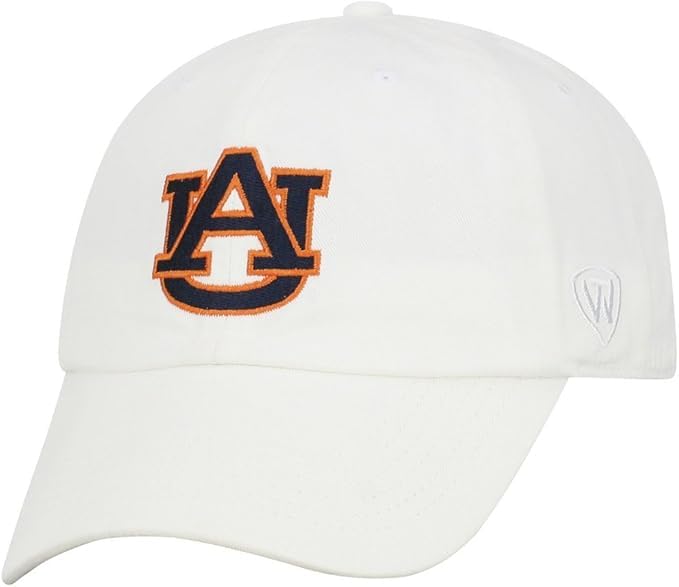 Collegiate Hats - Fitted Caps Adjustable Hats and Snapbacks Available (Adjustable Hat, Auburn Logo White)