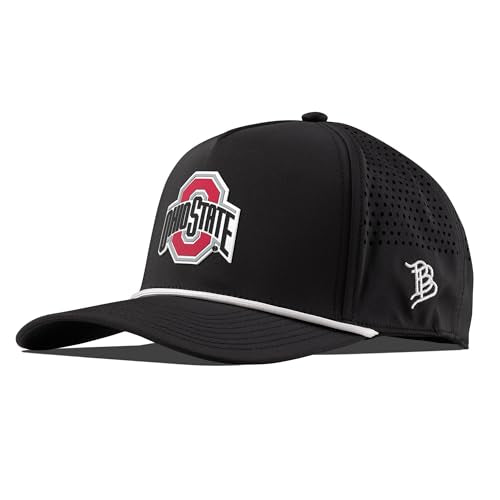 Branded Bills Officially Licensed x Ohio State Buckeyes Black Curved 5 Panel Hat for Men | Baseball Cap