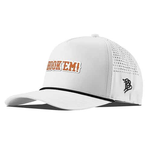 Branded Bills Officially Licensed x Texas Longhorns White Black Rope 5-Panel Hook'em Horns