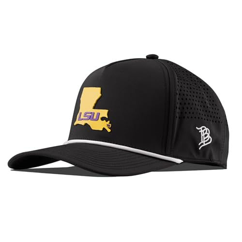 Branded Bills Officially Licensed x LSU Tigers Black 5-Panel Gold State PVC