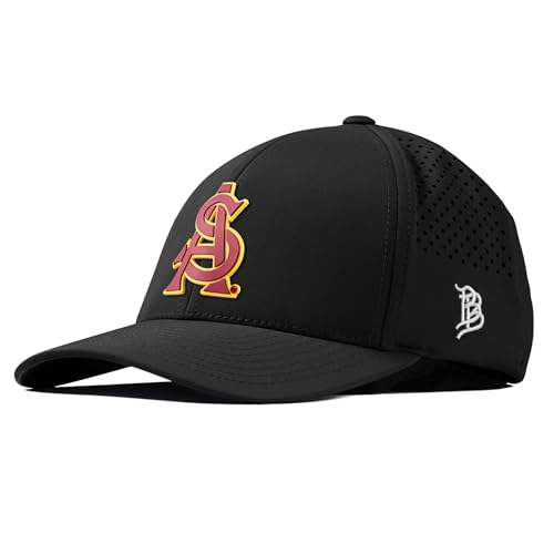 Branded Bills Officially Licensed x Arizona State Sun Devils Black Curved Performance ASU Baseball Maroon and Gold PVC
