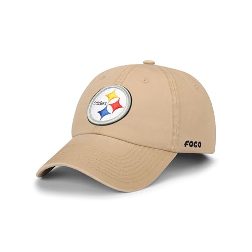 FOCO Pittsburgh Steelers NFL Primary Logo Casual Cap - Khaki