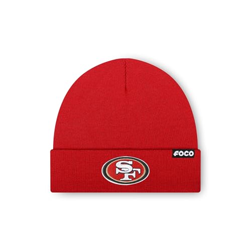 FOCO San Francisco 49ers NFL Basic Primary Logo Beanie - Red