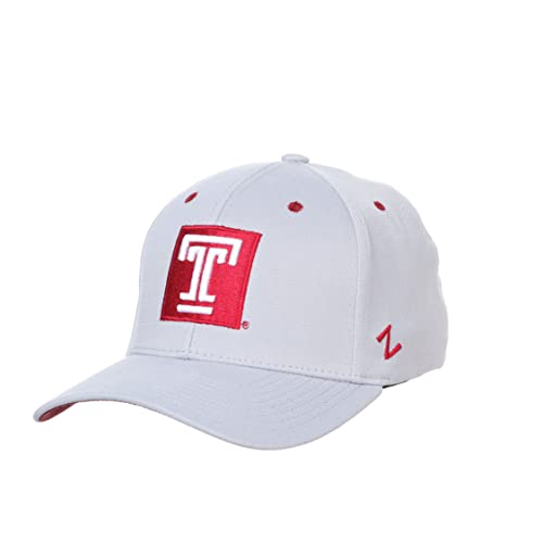 Temple Owls NCAA Officially Licensed Stretch Fit Hat ZH Gray, Large