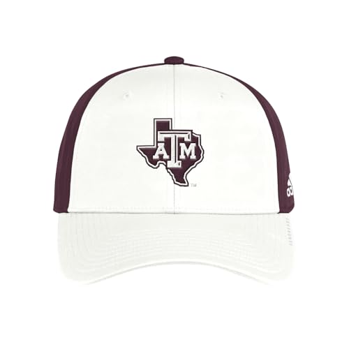 adidas Mens Texas A&M Aggies Coach Slouch Flex Cap - Red, White - Size L/XL