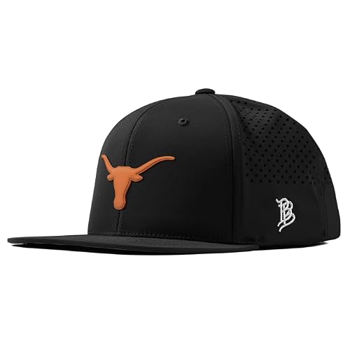 Branded Bills Officially Licensed x Texas Longhorns Black Flat Performance Texas Longhorn PVC