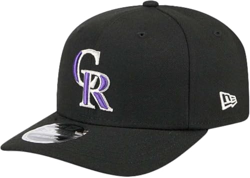 New Era MLB 9SEVENTY Baseball Team Replica Color Stretch Adjustable Snapback Hat (US, Alpha, One Size, Black, Colorado Rockies)