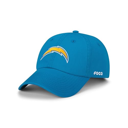 FOCO Los Angeles Chargers NFL Primary Logo Casual Cap - Blue Raz